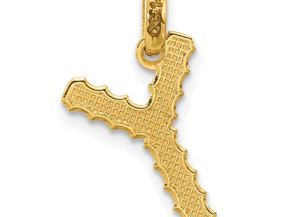 14ky Fancy Twist Initial Letter Pendant Necklace Jewelry Collection (Style D5677Y)