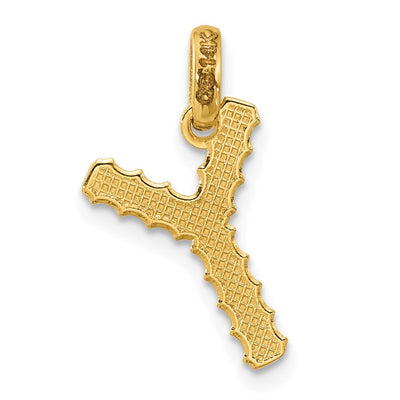 14ky Fancy Twist Initial Letter Pendant Necklace Jewelry Collection, 20 x 11.09mm