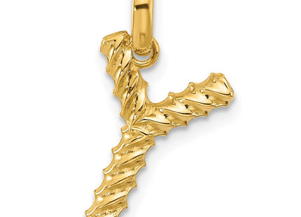 14ky Fancy Twist Initial Letter Pendant Necklace Jewelry Collection (Style D5677Y)
