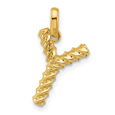 14K yellow gold initial necklace