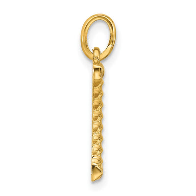 14ky Fancy Twist Initial Letter Pendant Necklace Jewelry Collection, 22 x 11.7mm