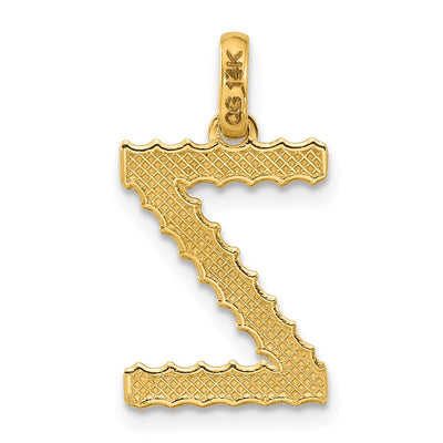 14ky Fancy Twist Initial Letter Pendant Necklace Jewelry Collection, 22 x 11.7mm