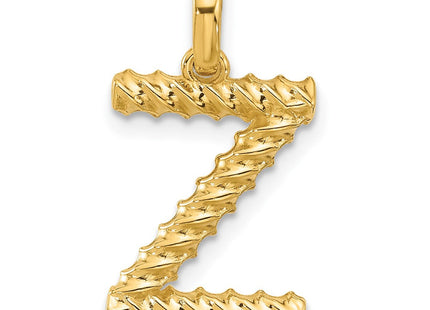 14ky Fancy Twist Initial Letter Pendant Necklace Jewelry Collection (Style D5677Z)