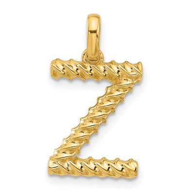 14K yellow gold initial necklace