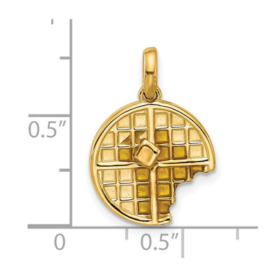 14K Yellow Gold Fancy Epoxy Waffle With Bite