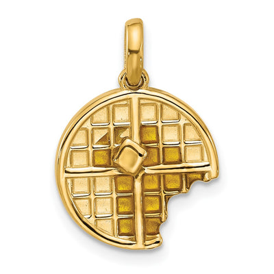 14K Yellow Gold Fancy Epoxy Waffle With Bite