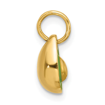 14K Yellow Gold Fancy Avocado With Green Epoxy