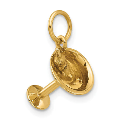 14K Yellow Gold Fancy Martini Glass With Olives