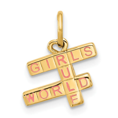 14K Fancy GIRLS RULE WORLD