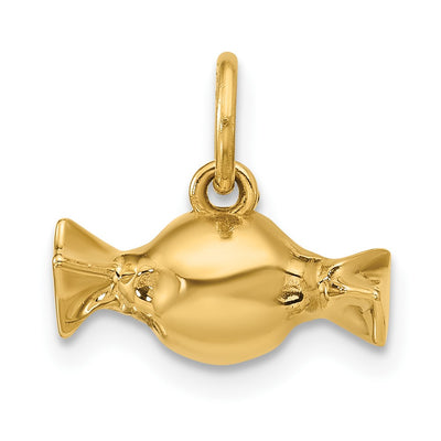 14K Yellow Gold Fancy Taffy Charm
