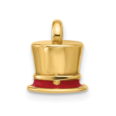 14K Yellow Gold Fancy Top Hat Charm