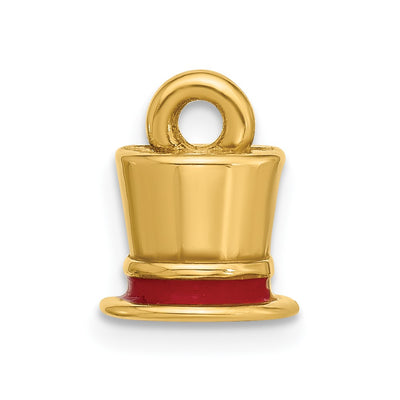 14K Yellow Gold Fancy Top Hat Charm