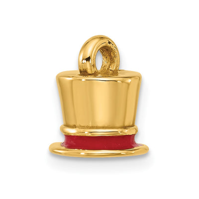 14K Yellow Gold Fancy Top Hat Charm