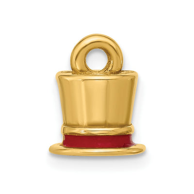 14K Yellow Gold Fancy Top Hat Charm