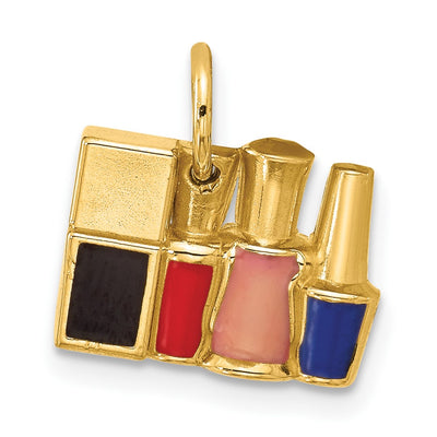 14K Yellow Gold Nail Polish Bottles Charm