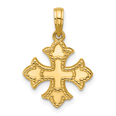 14K gold fleur de lis pendant