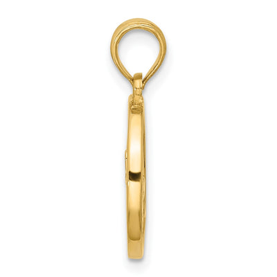 14K Polished Round Capricorn Pendant