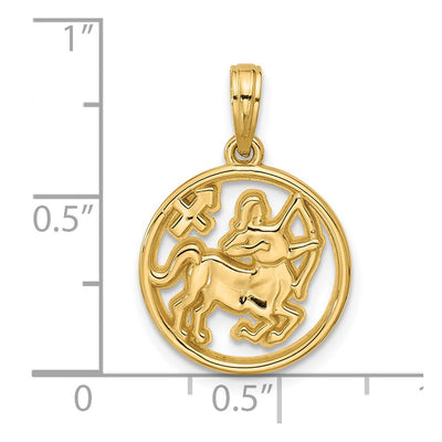 14K Polished Round Sagittarius Pendant