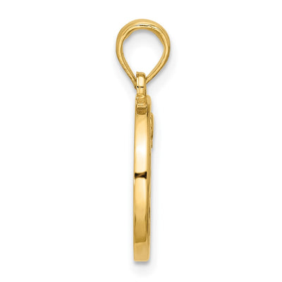 14K Polished Round Aries Pendant