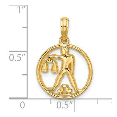 14K Polished Round Libra Pendant