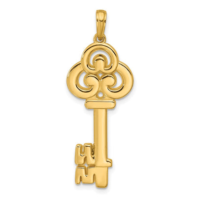 14K gold key pendant