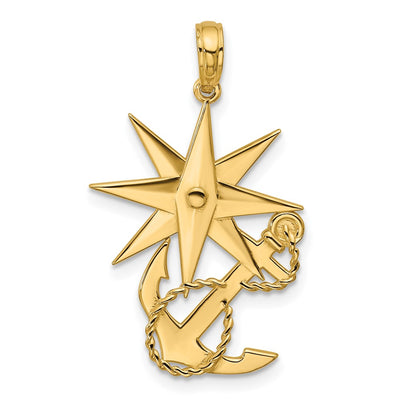 14K gold anchor pendant