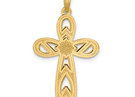 14k Polished Rounded Cross Pendant, 33 x 18mm