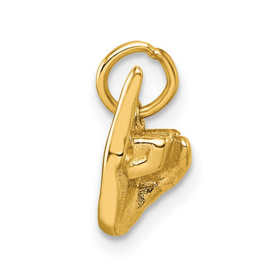 14K American Sign Language Alphabet Fingerspelling Sign I Pendant