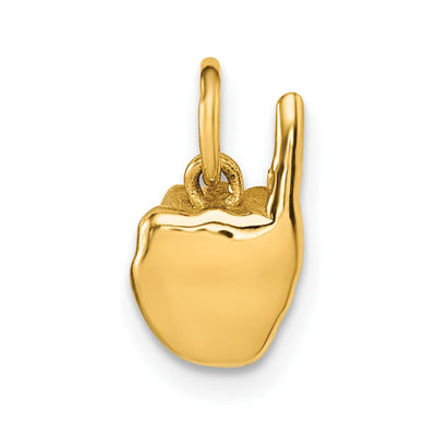 14K American Sign Language Alphabet Fingerspelling Sign I Pendant