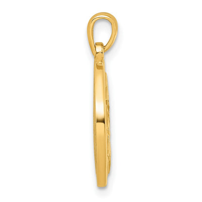 14K Polished Celtic Knot Hexagon Pendant