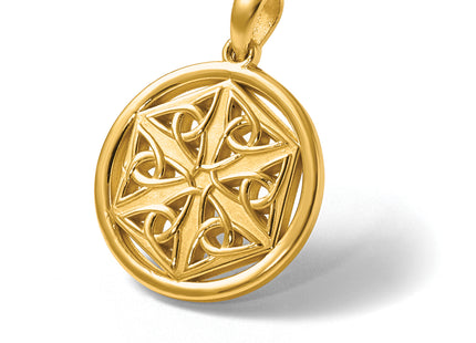 14K Polished Celtic Knot Hexagon Pendant