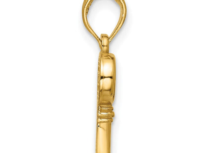 14K gold heart pendant, alternate view