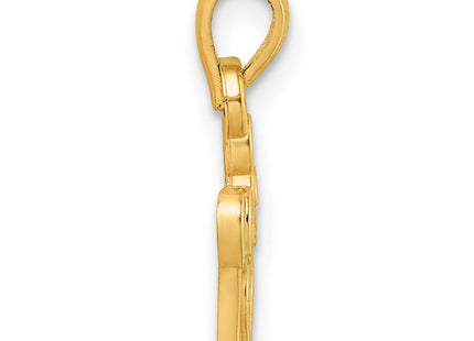 14K Polished Crown Pendant (Style D5817)