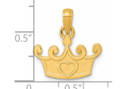 14K Polished Crown Pendant (Style D5817)