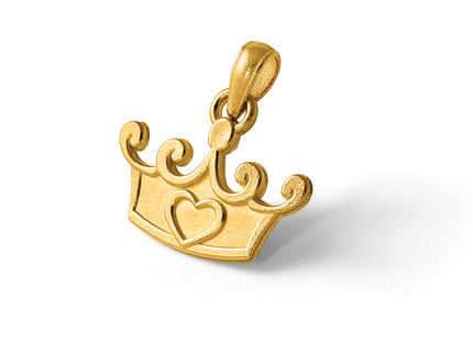 14K Polished Crown Pendant, 16.92 x 17.53mm