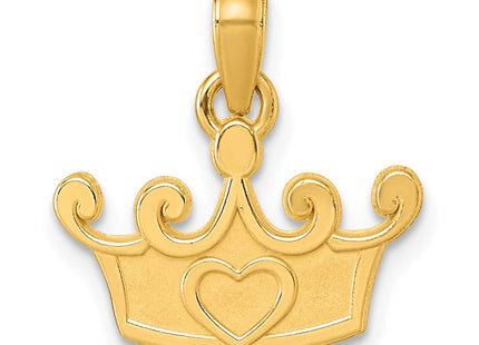 14K Polished Crown Pendant (Style D5817)