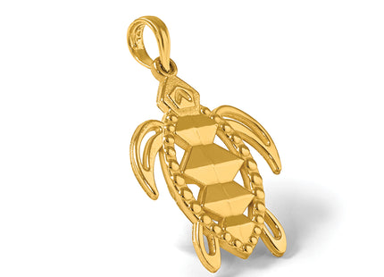 14K Polished Turtle Pendant