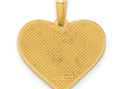 14K Polished Heart Pendant, 21 x 17.8mm