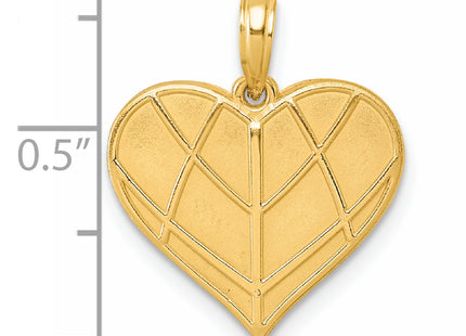 14K Polished Heart Pendant, 21 x 17.8mm