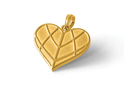 14K Polished Heart Pendant, 21 x 17.8mm