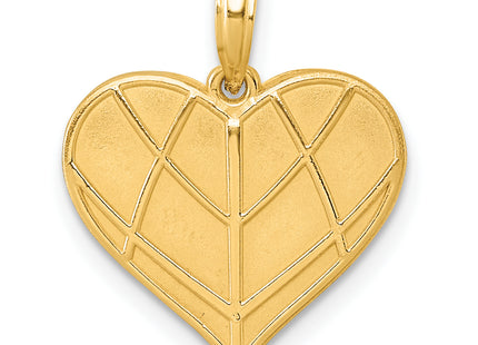 14K Polished Heart Pendant, 21 x 17.8mm