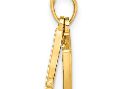 14K gold heart pendant, alternate view