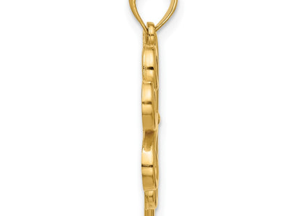 14K gold clover pendant, alternate view