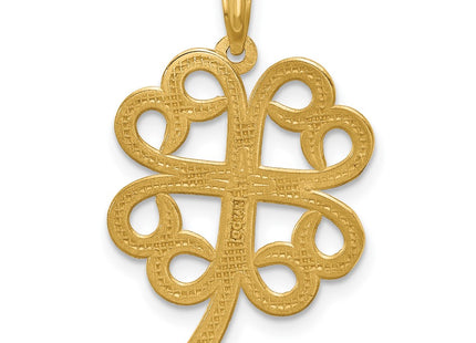 14K gold clover pendant, another view