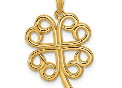 14K gold clover pendant