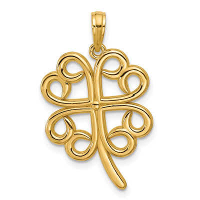 14K gold clover pendant