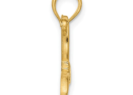 14K gold clover pendant, alternate view