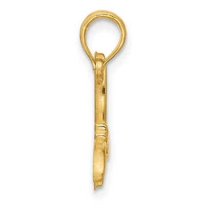 14K Polished Four Leaf Clover Pendant, 29.76 x 16.67mm
