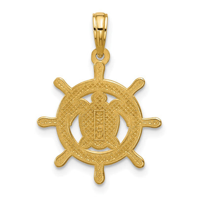 14K Polished Turtle Helm Pendant