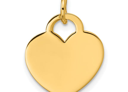 14K Polished Heart Shaped Disc Pendant (Style D591)